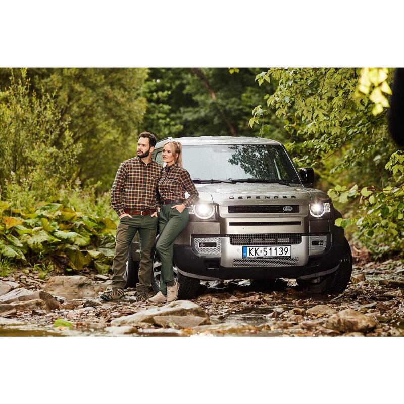 Cămașă pentru femei Tagart Sandvik din flanel în carouri bej și portocalii