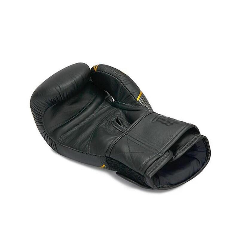 Luvas de boxe Top King Empower em couro prateado negro