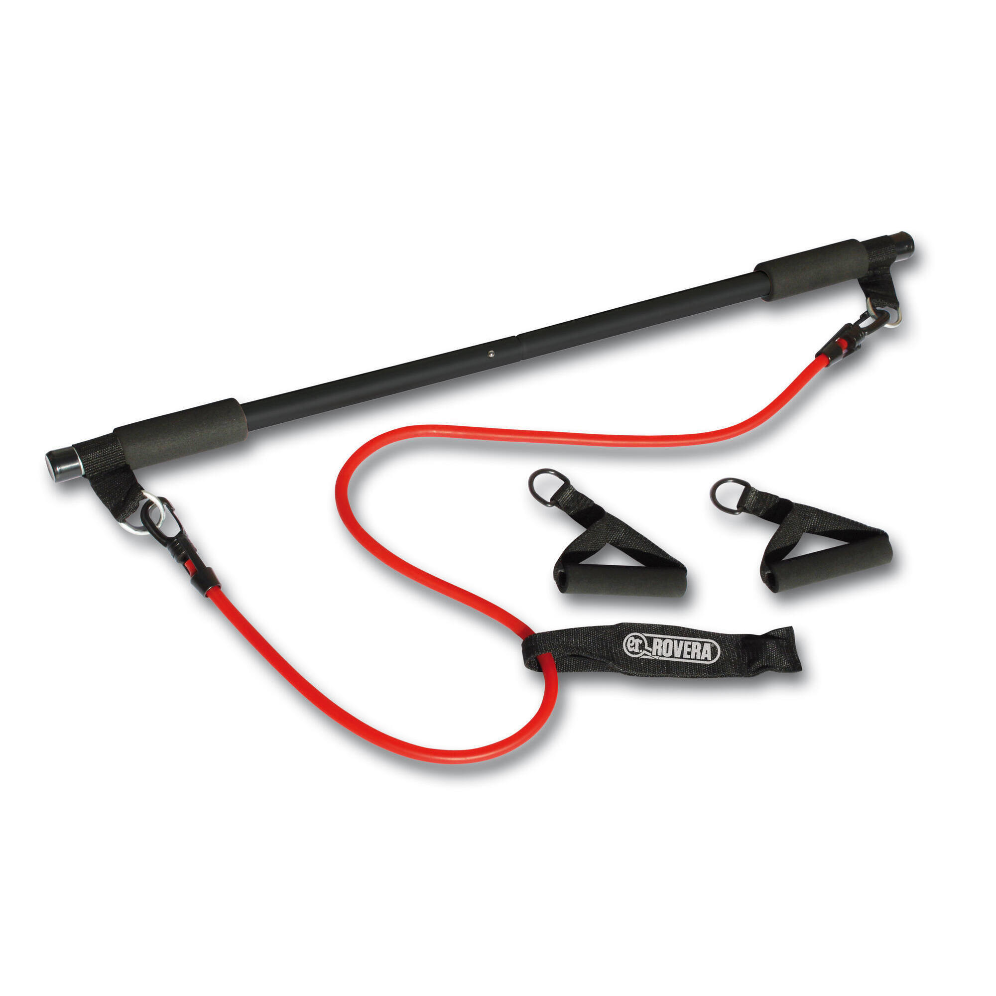 Rovera - Barre Multifonction Pour Porte À Résistance Élastique Tone Plus Squat Dos - Elastique D'Entraînement - Noir|rouge - Taille Unique - Decathlon