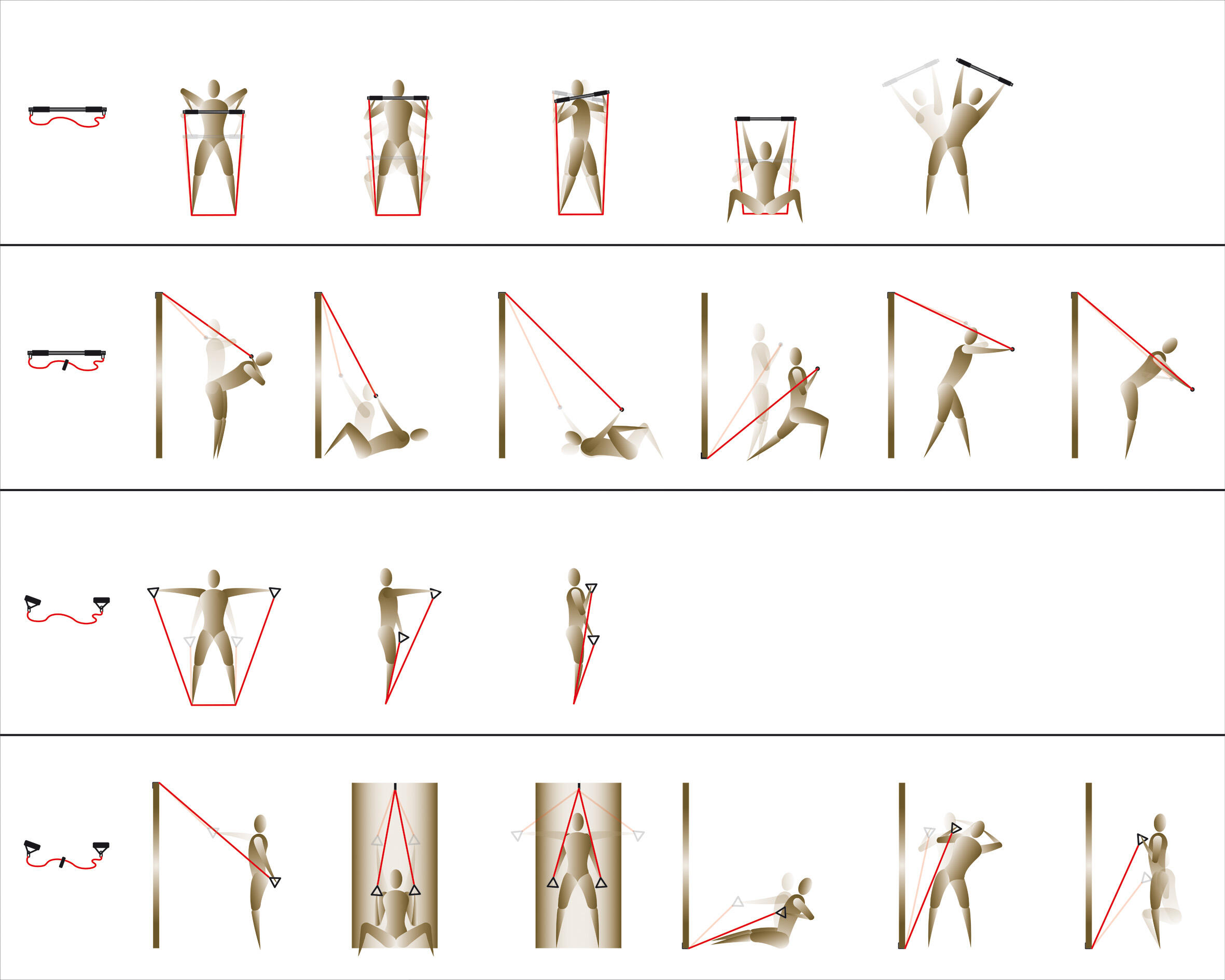 Barra Multifunción para Puerta con Resistencia Elástica TONE PLUS Squat Espalda 2/3
