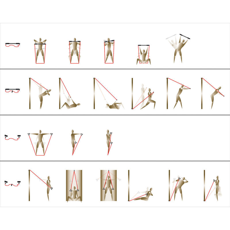 Barra Multifunción para Puerta con Resistencia Elástica TONE PLUS Squat Espalda