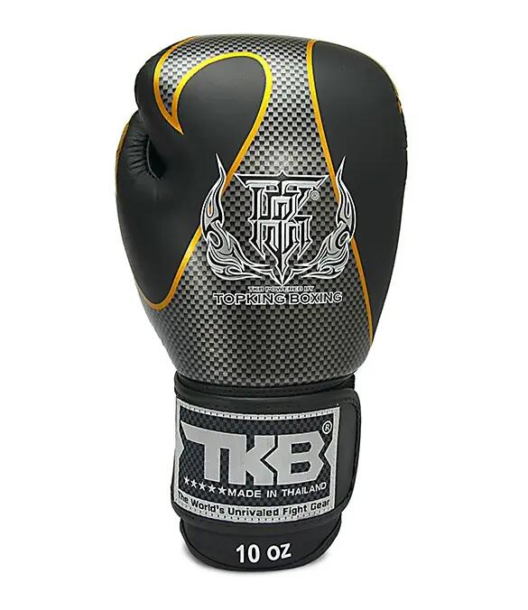 Luvas de boxe Top King Empower em couro prateado negro 3/5