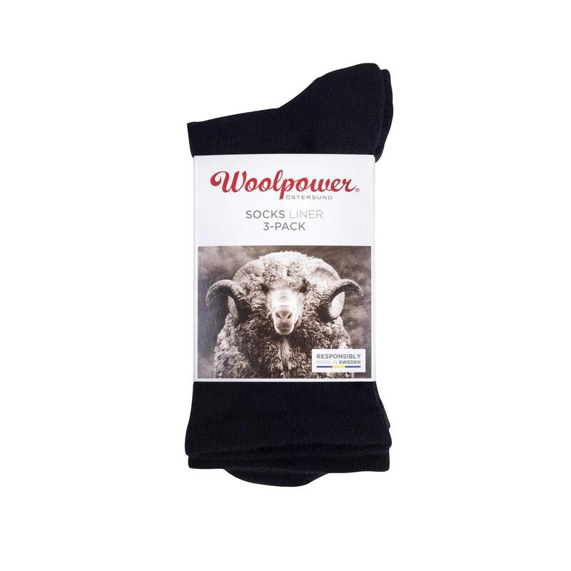 Woolpower Lot de 3 : chaussettes de doublure - noires