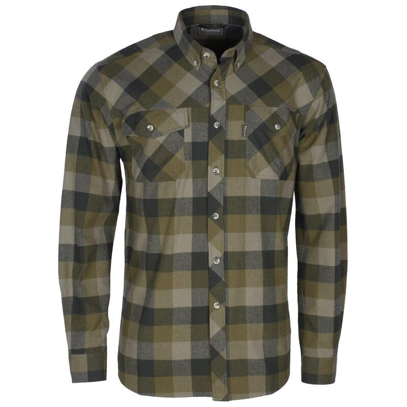 Pinewood Lumbo Shirt - Olive/Brun Daim