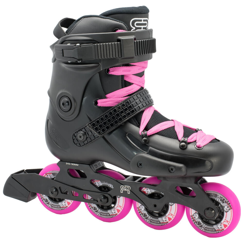 FR SKATES FR W 80 INLINE FITNESS, FREESTYLE, FREERIDE & CITY SKATES – BLACK / PINK