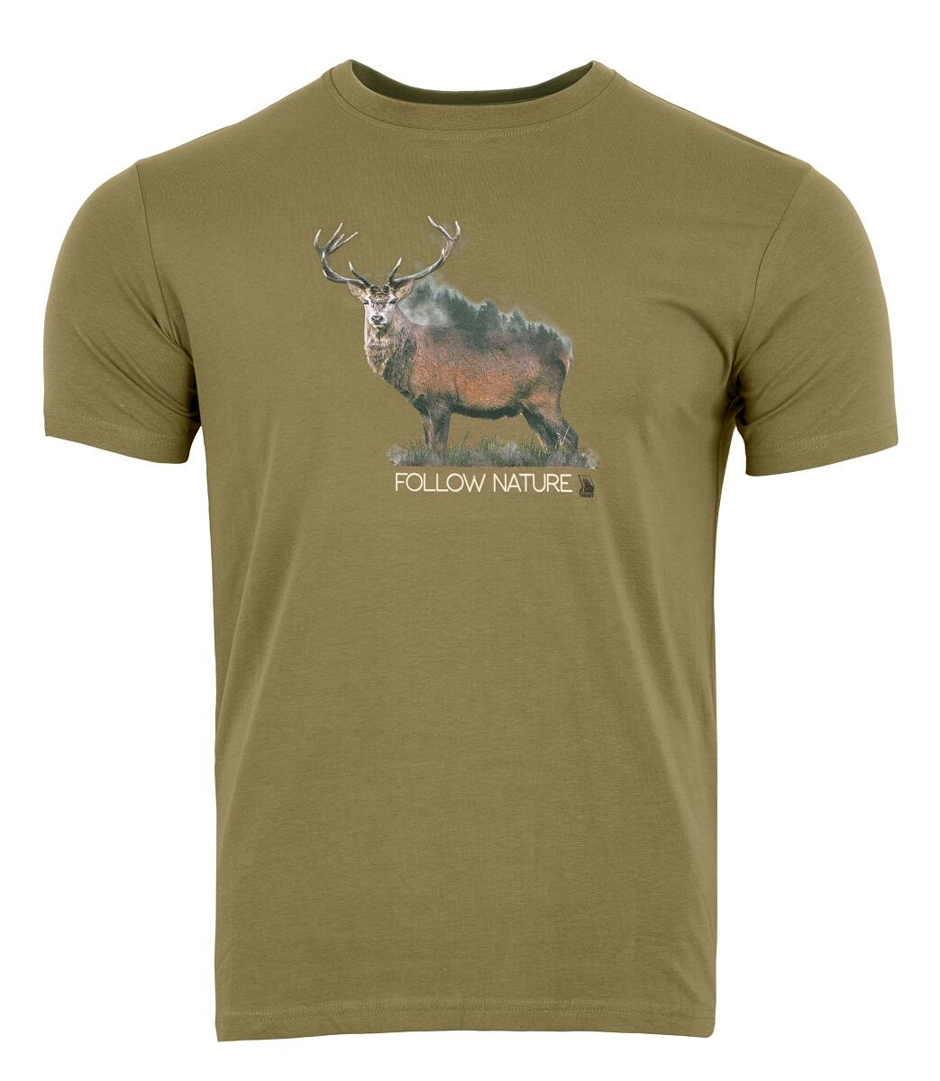 T-shirt de chasse homme Tagart FNT Deer Olive avec imprimé cerf 3/5
