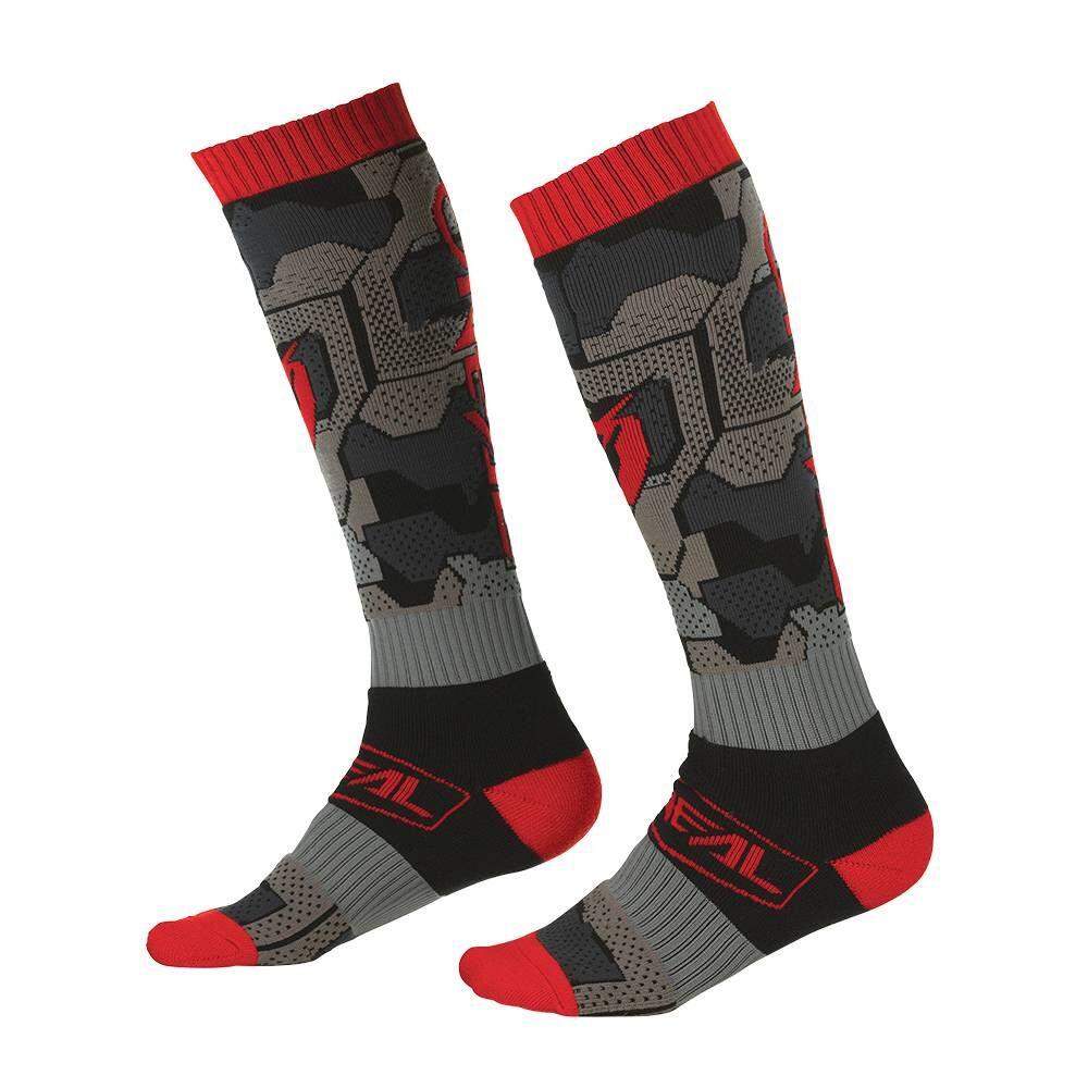 Skarpety rowerowe narciarskie O'Neal Camo V.22 black/red