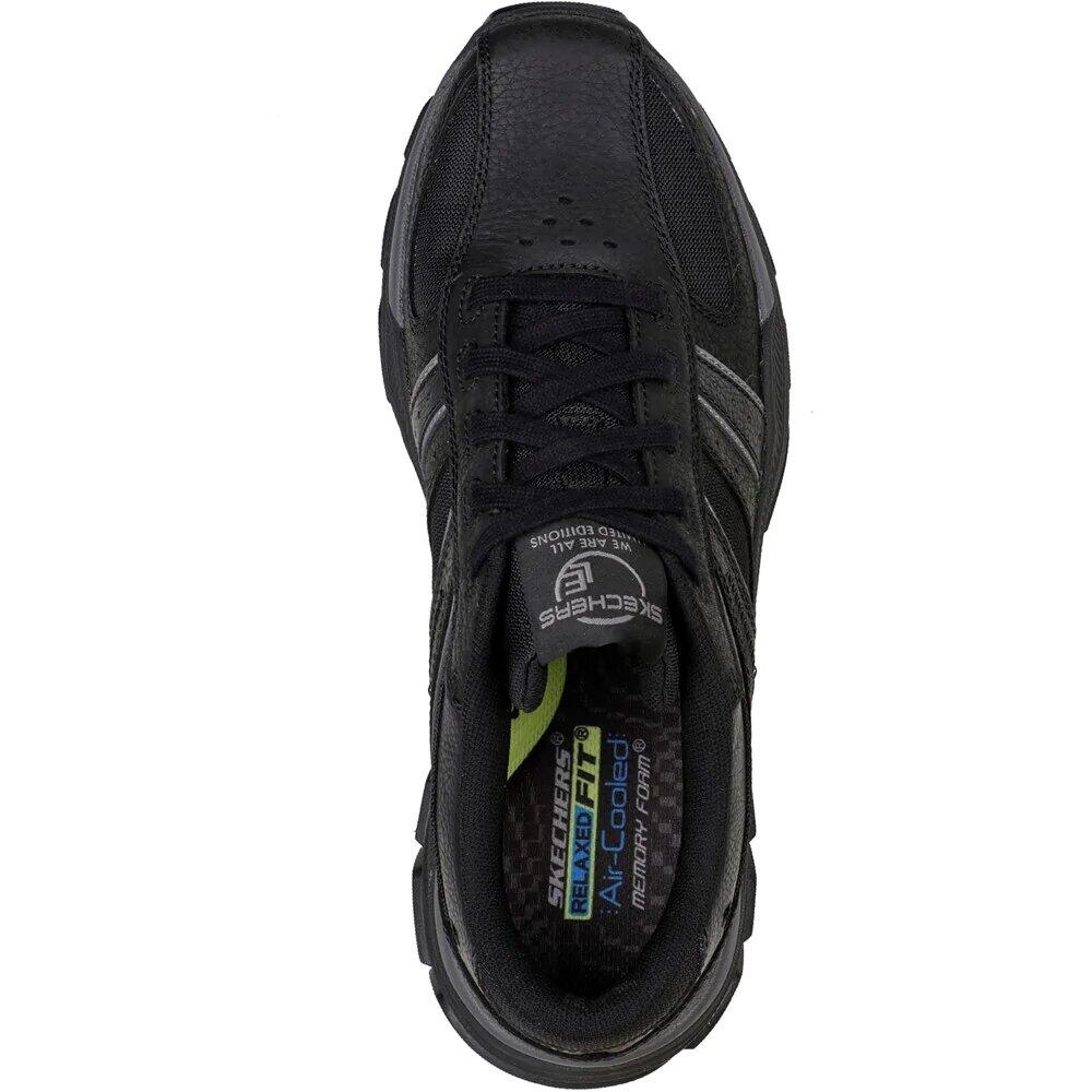 Mens Respected Edgemere Leather Trainers (Black) 4/5