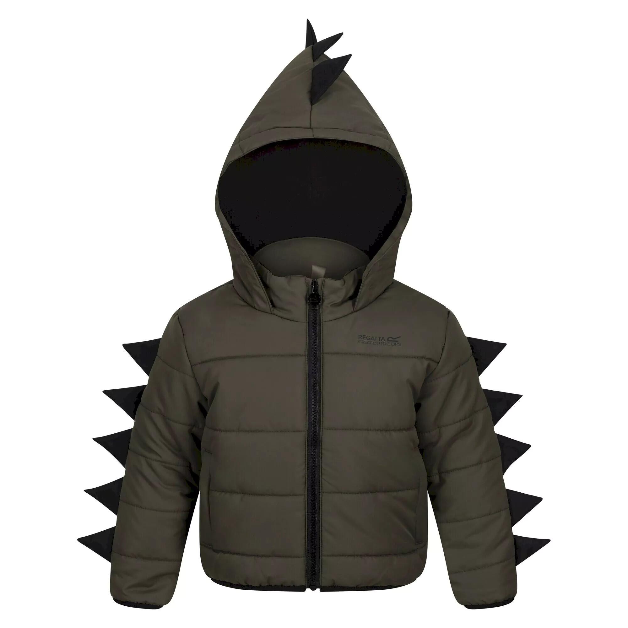 Childrens/Kids Dinosaur Padded Jacket (Grape Leaf) 1/5