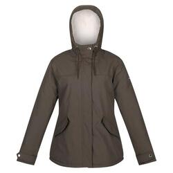 Dames Bria Faux Fur Lined Waterproof Jacket (Donkere Khaki)