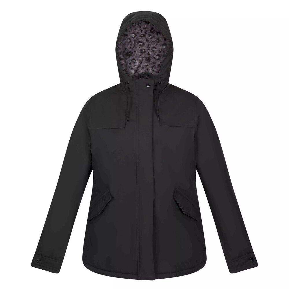 REGATTA Womens/Ladies Bria Faux Fur Lined Waterproof Jacket (Black)