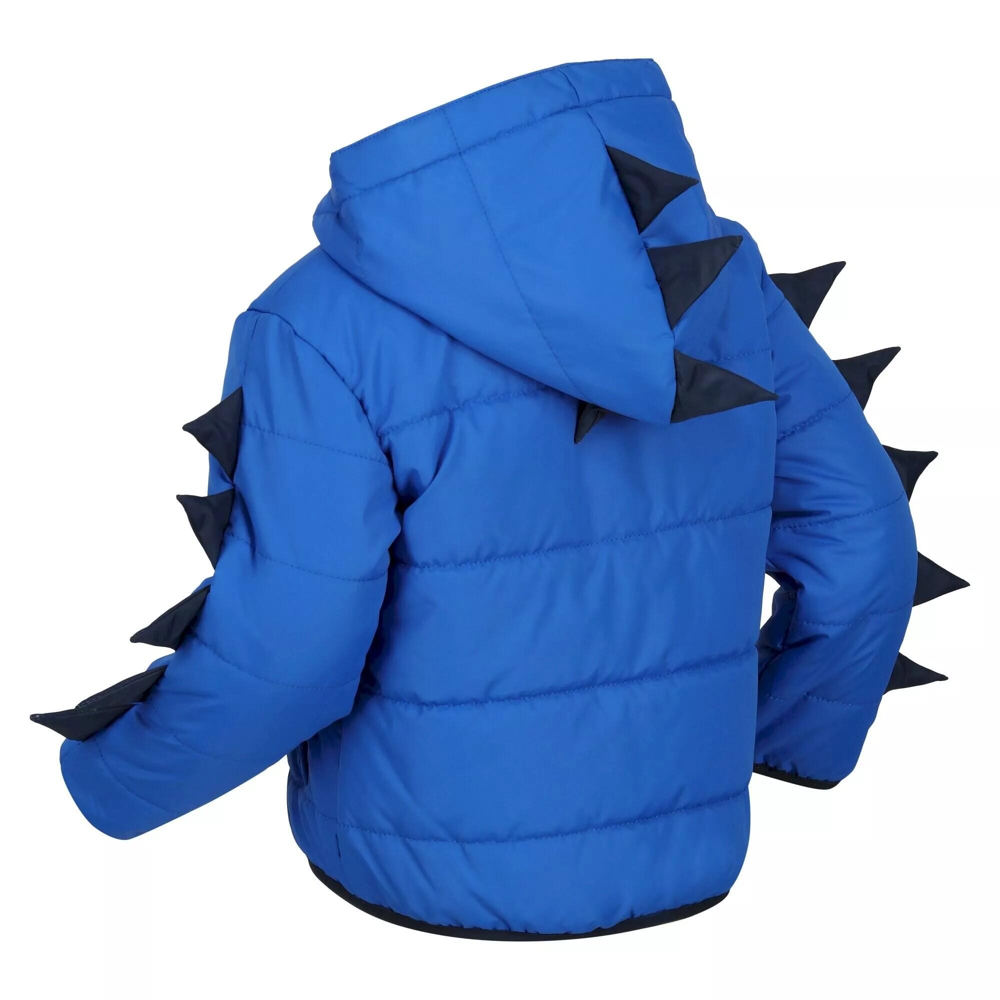 Childrens/Kids Dinosaur Padded Jacket (Nautical Blue) 4/5