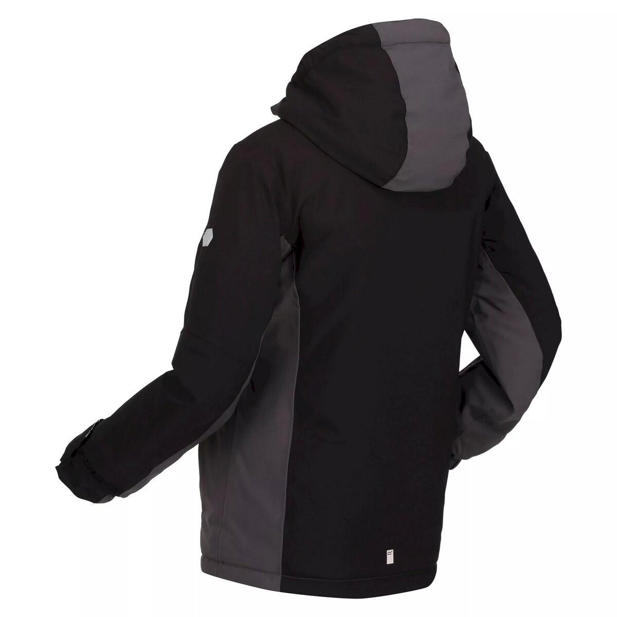 Children's HIGHTON waterproof jacket (Black / Dark gray)