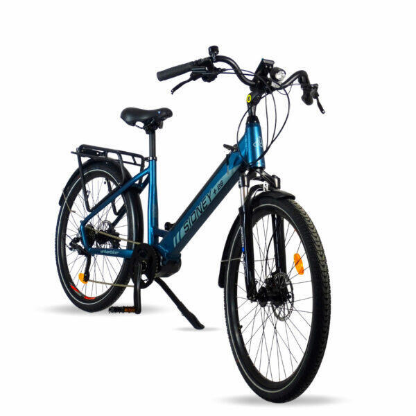 Urbanbiker Bici Eléctrica Ciudad Sidney PLUS,Azul 28",Motor Central,Bat Lit Ext