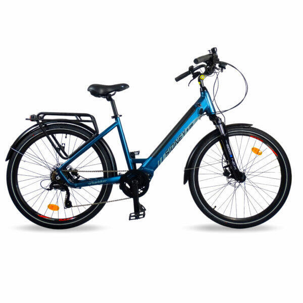 Urbanbiker Bici Eléctrica Ciudad Sidney PLUS,Azul 28",Motor Central,Bat Lit Ext