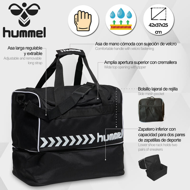 5x hummel® sporttas zwart 100% polyester - geweven