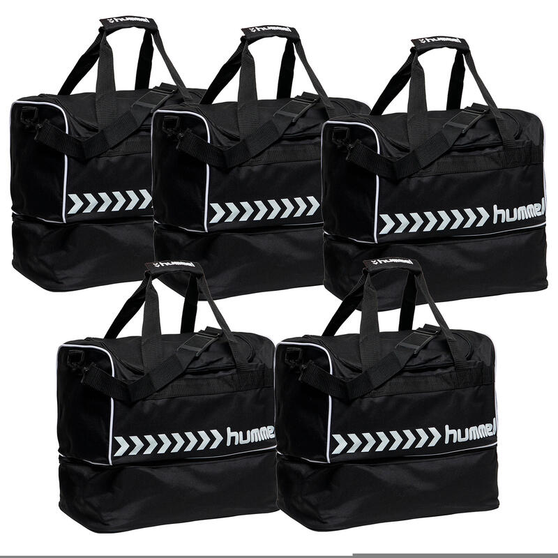 5x sac de sport hummel® noir 100% polyester - tissé