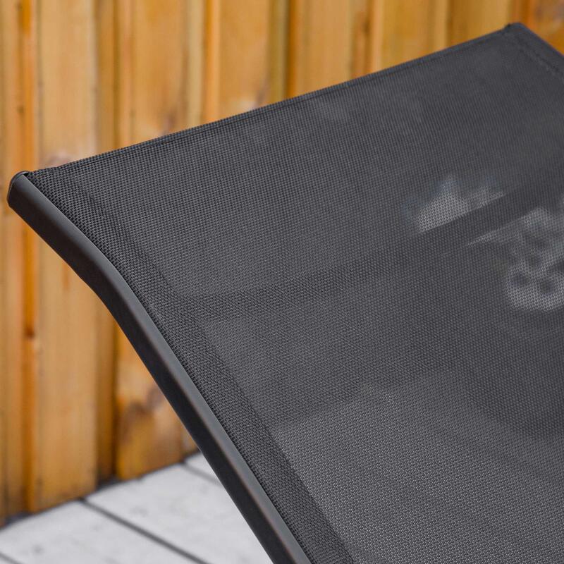 Tumbona Plegable Outsunny 170x62x68 cm Negro