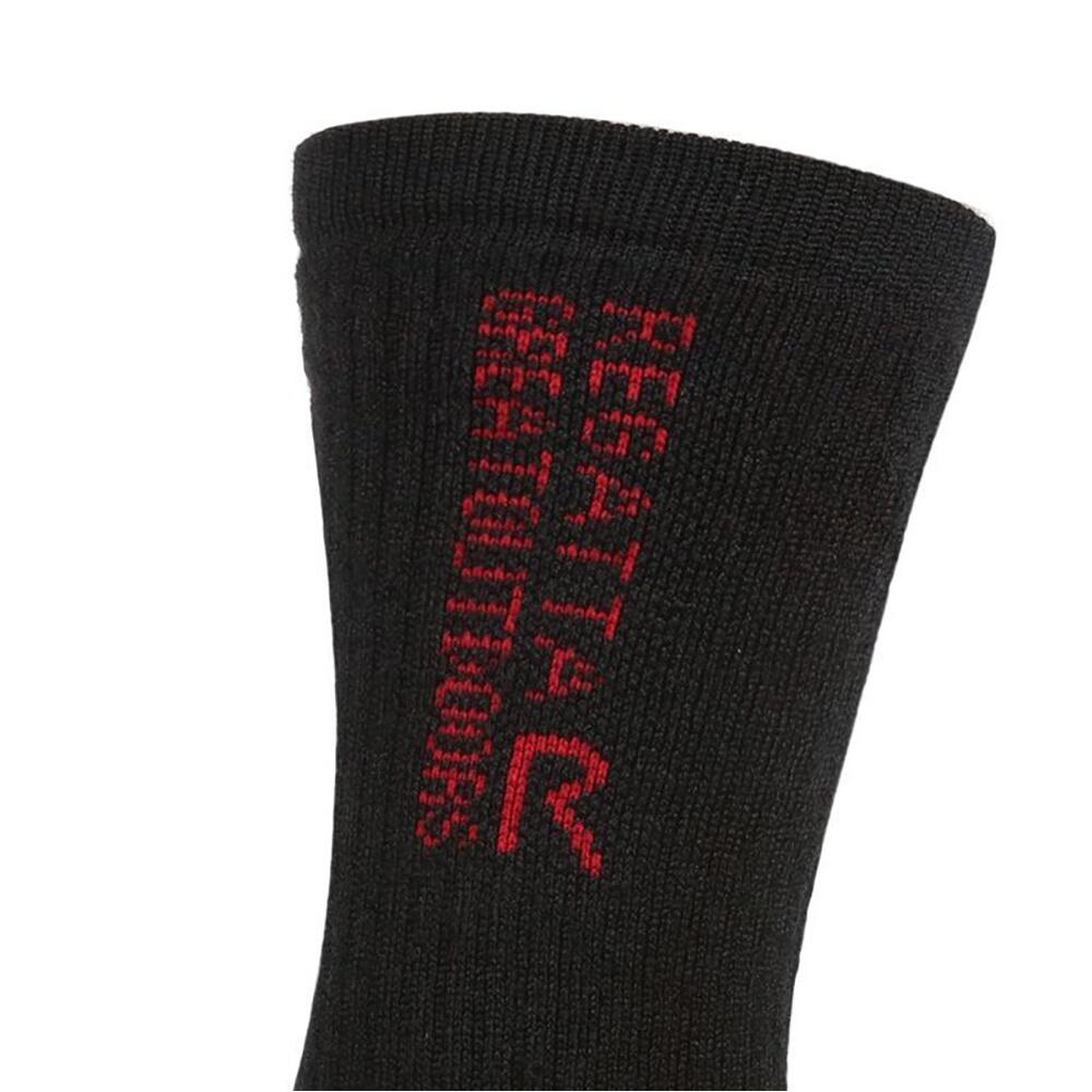 Unisex Adult Wool Hiking Boot Socks (Pack of 2) (Black/Dark Red) 2/4