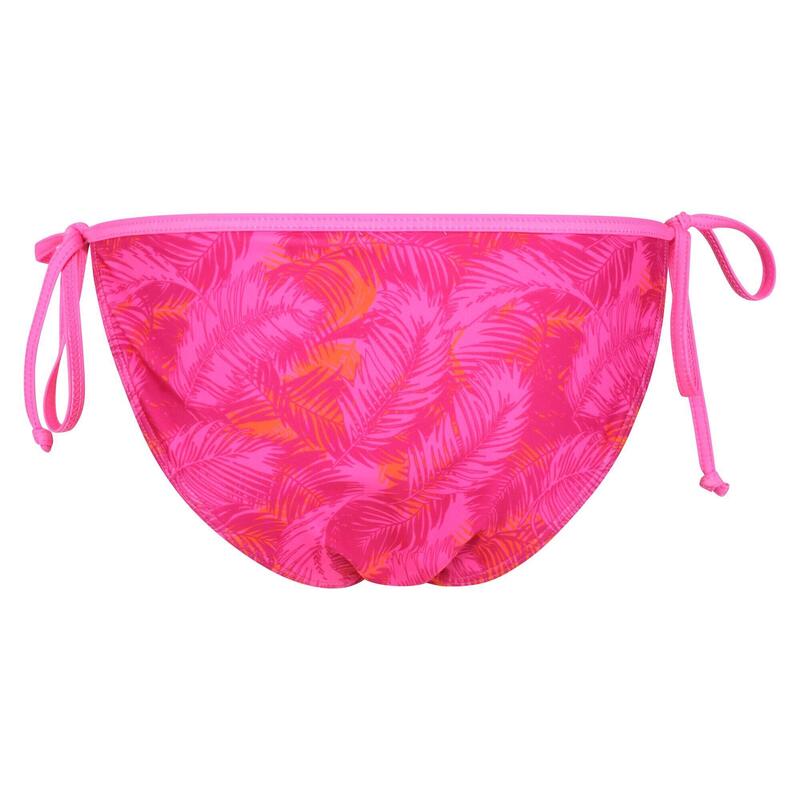 Dames Aceana Palm Print Bikinibroekje (Roze Fusie)