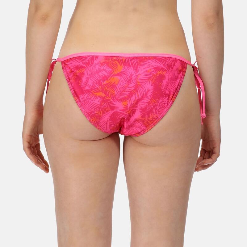 Dames Aceana Palm Print Bikinibroekje (Roze Fusie)