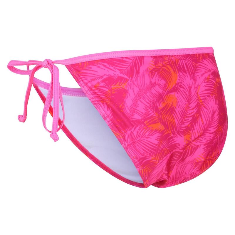 Dames Aceana Palm Print Bikinibroekje (Roze Fusie)