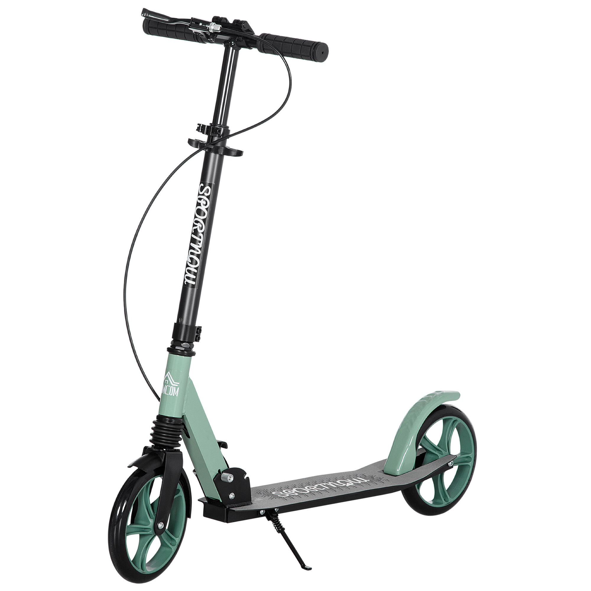 HOMCOM Trotinete Dobrável 91.5x36.5x104 cm Preto e Verde HOMCOM