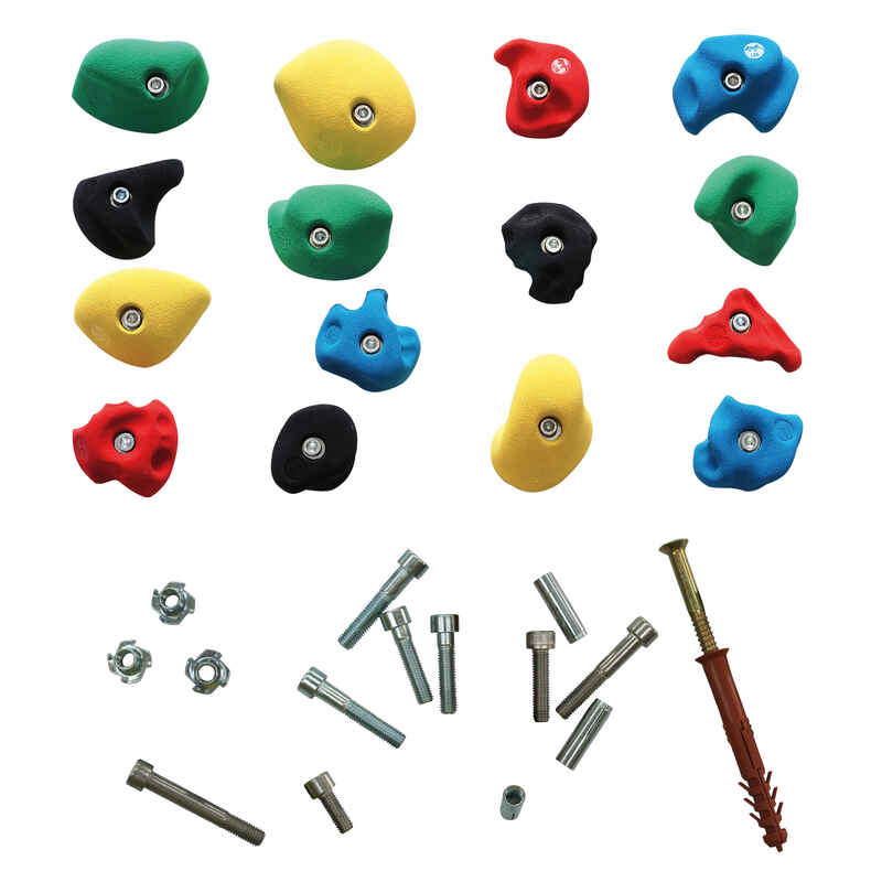 OnTop Klettergriff-Set Leicht, Mit Befestigungsmaterial für Holzwand, Set D