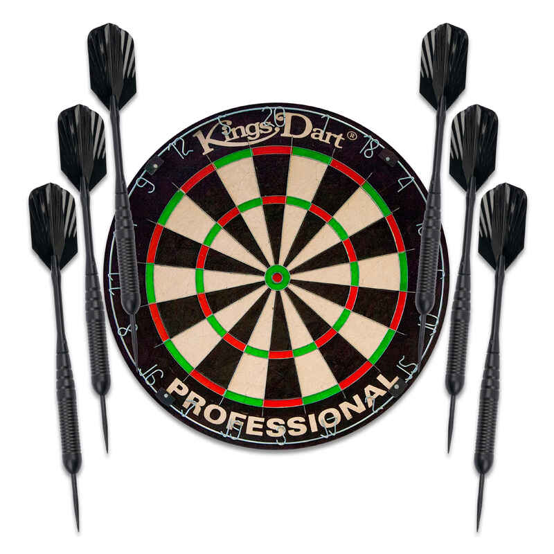 Kings Dart Dartscheibe Set "First", Professional (Metallring)