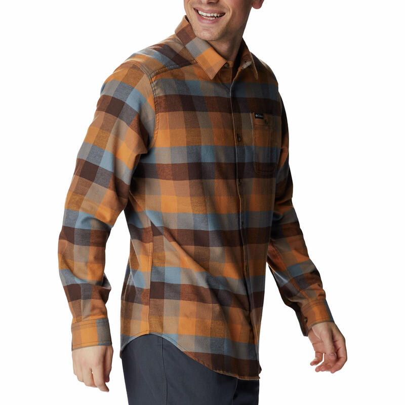Cornell Woods Flannel Long Sleeve Shirt férfi hosszú ujjú ing - barna