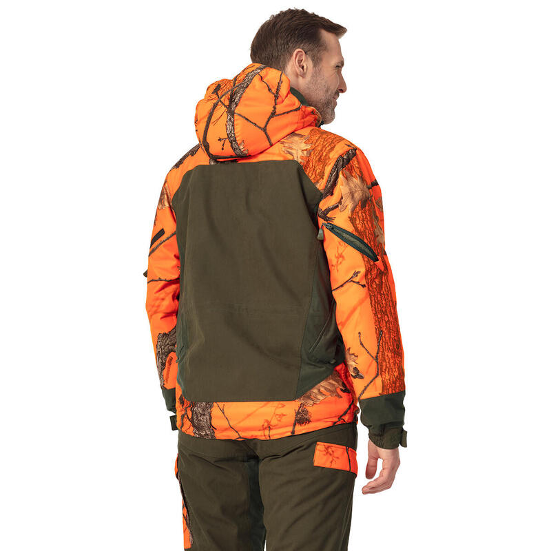La veste de chasse Thunder Thermo 4 en camouflage orange avec membrane