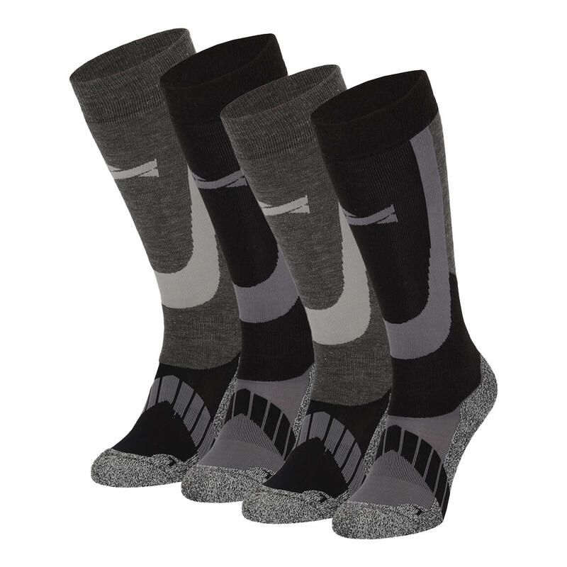 Xtreme unisex ski sokken zwart (4-PACK)