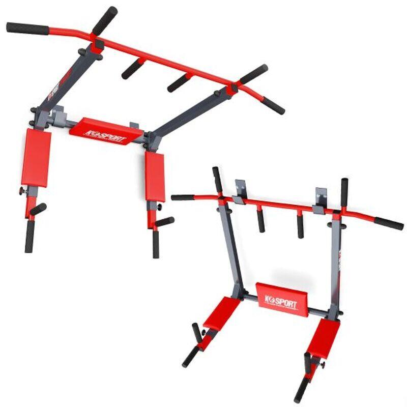 K-SPORT Wall Mounted Pull Up Dip Bar Station
