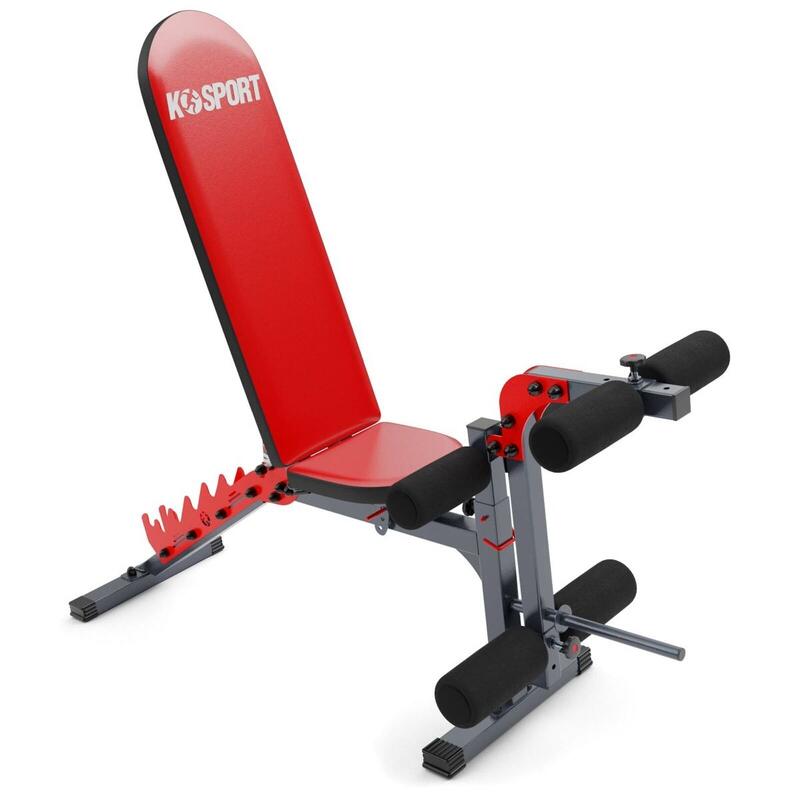 Attrezzo multifunzione con panca pesi inclinabile + Panca Scott + Leg Curler