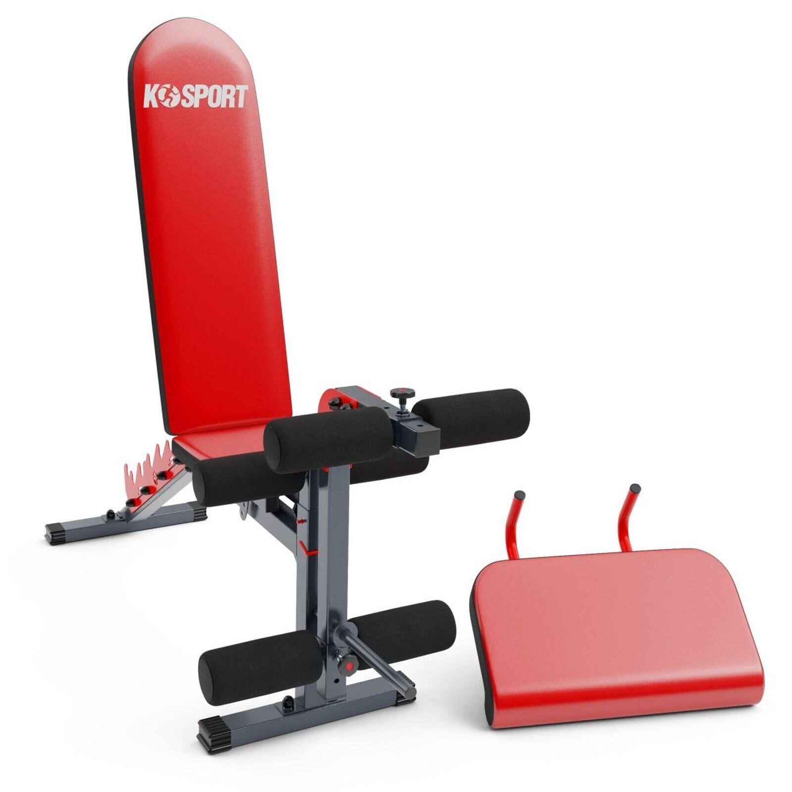 K-SPORT Attrezzo multifunzione con panca pesi inclinabile + Panca Scott + Leg Curler