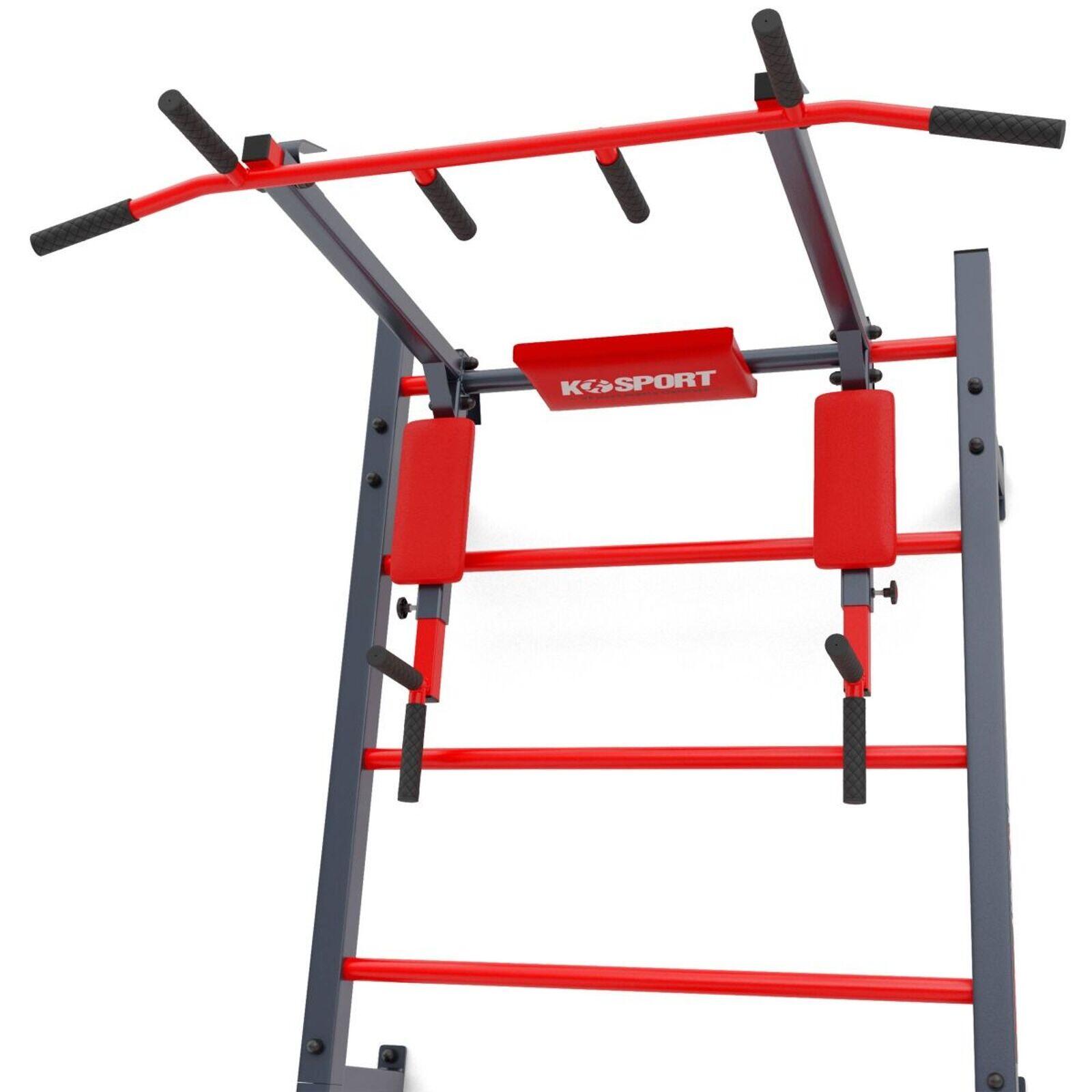 Wall Bars Swedish Ladder with Pull Up Dip Bar and Sit Up Bench Training Set 2/7