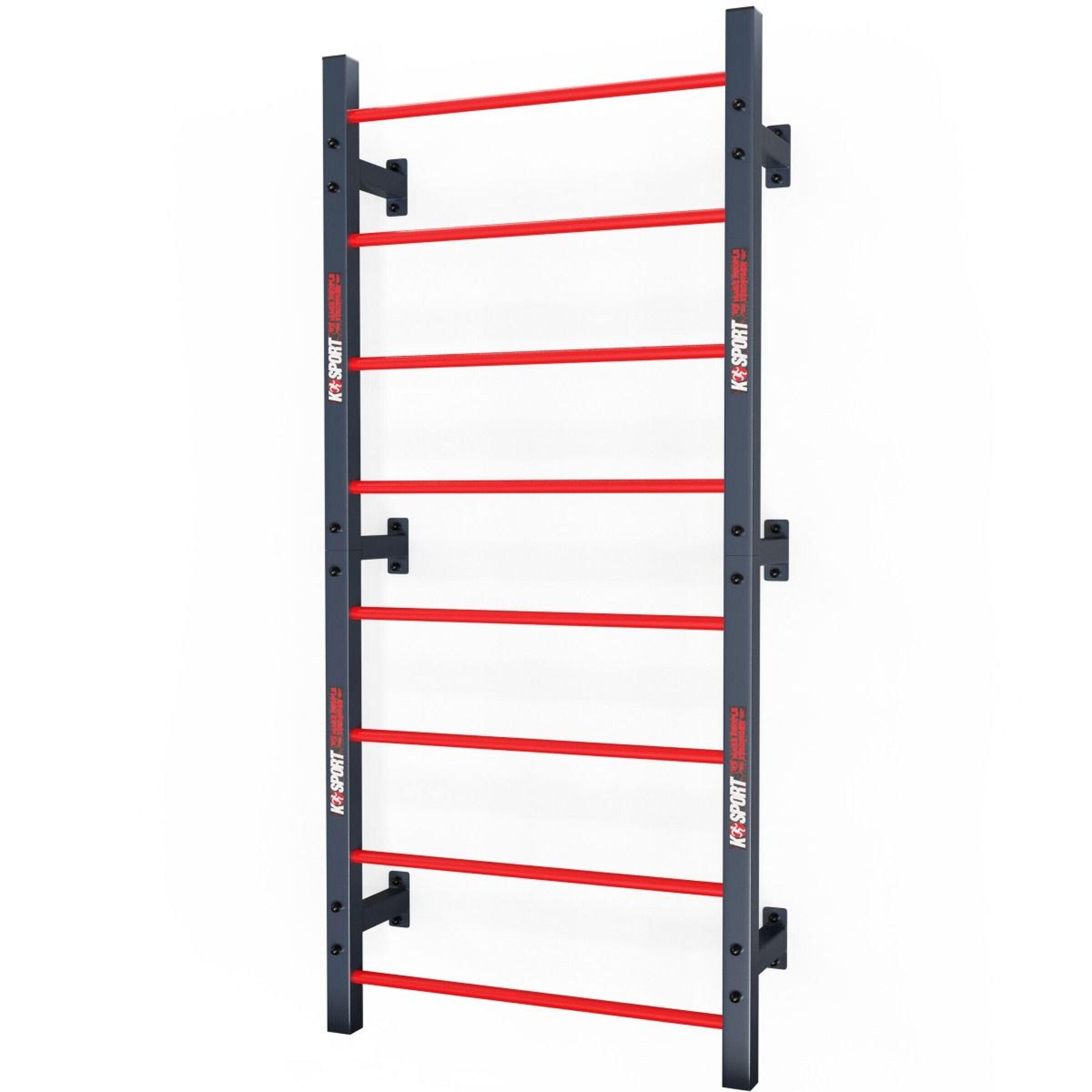 K-SPORT Heavy Duty Steel Wall Bars Swedish Ladder Indoor or Outdoor