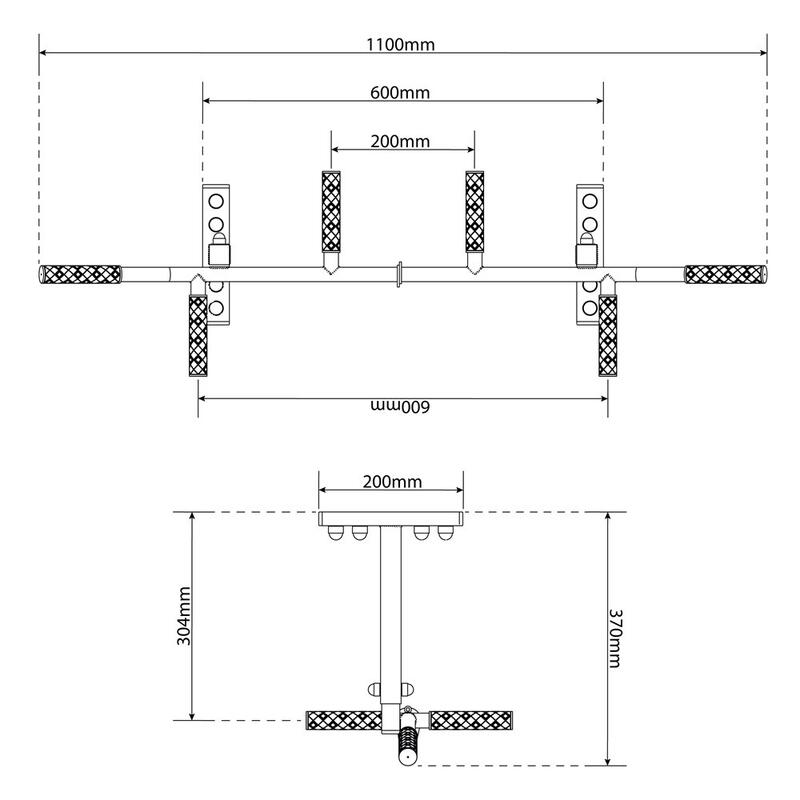 ScSPORTS® Barre de Traction - Montage au Plafond, 4 Poignées