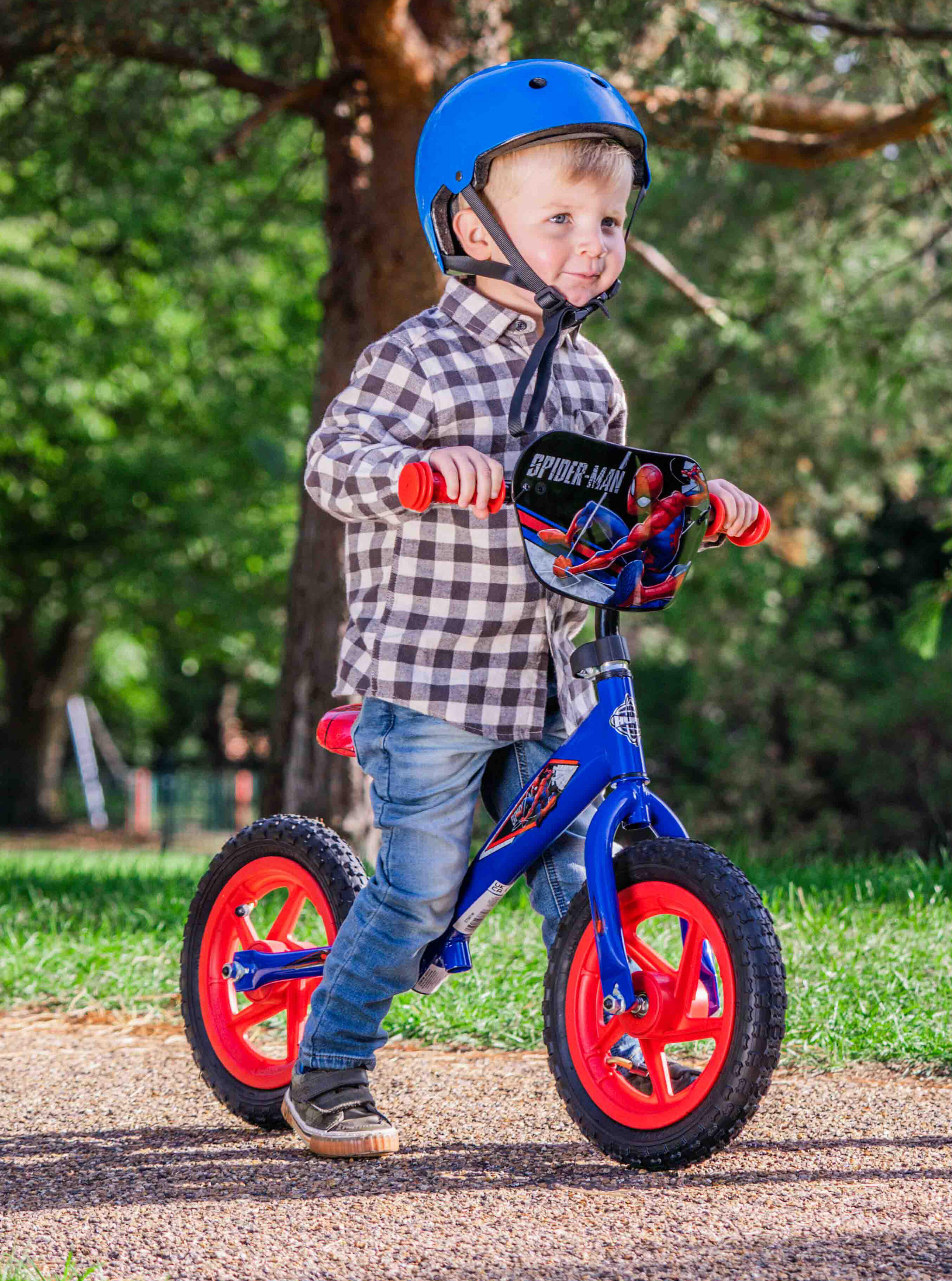 Huffy Marvel Spiderman Balance Bike Blue and Red 2 - 4 Year Old Boy or Girl 4/6