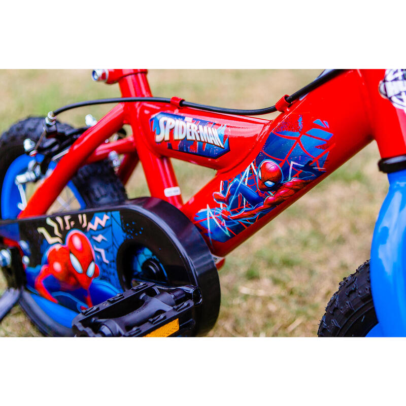 Huffy Marvel Spiderman 12 inch jongensfiets - 3-5 jaar + stabilisatoren