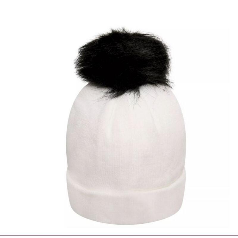 Cappello A Cuffia Cristallo Pon Pon Donna Dare 2B Bianco