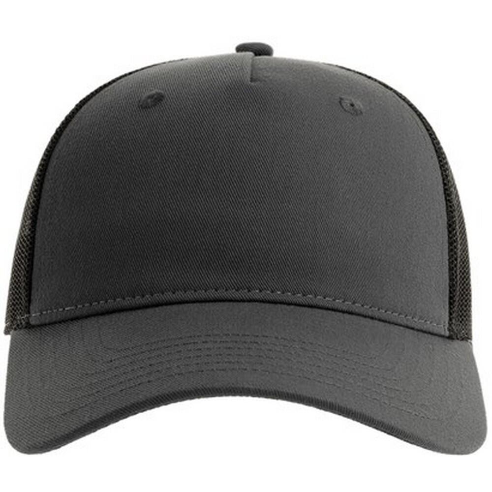 Unisex Adult Zion 6 Panel Recycled Trucker Cap (Dark Grey/Black) 1/3