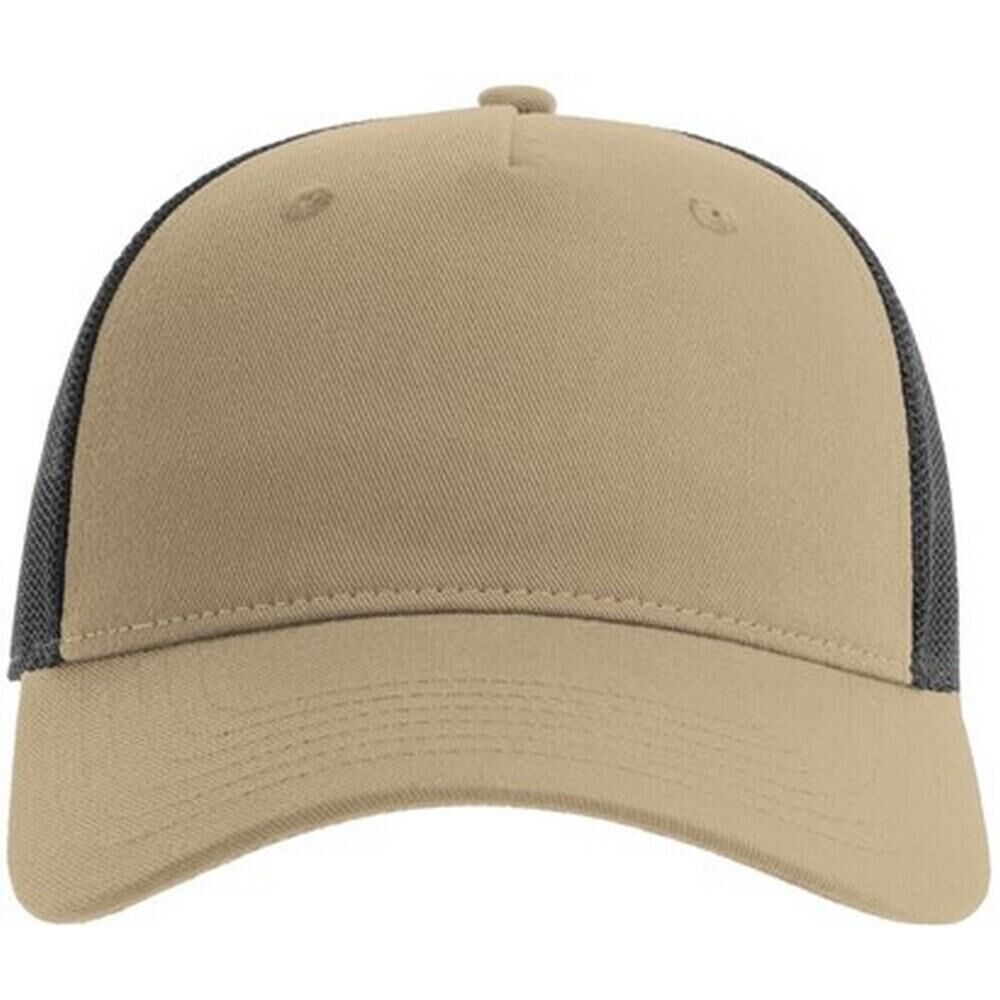 ATLANTIS Unisex Adult Zion 6 Panel Recycled Trucker Cap (Khaki/Black)