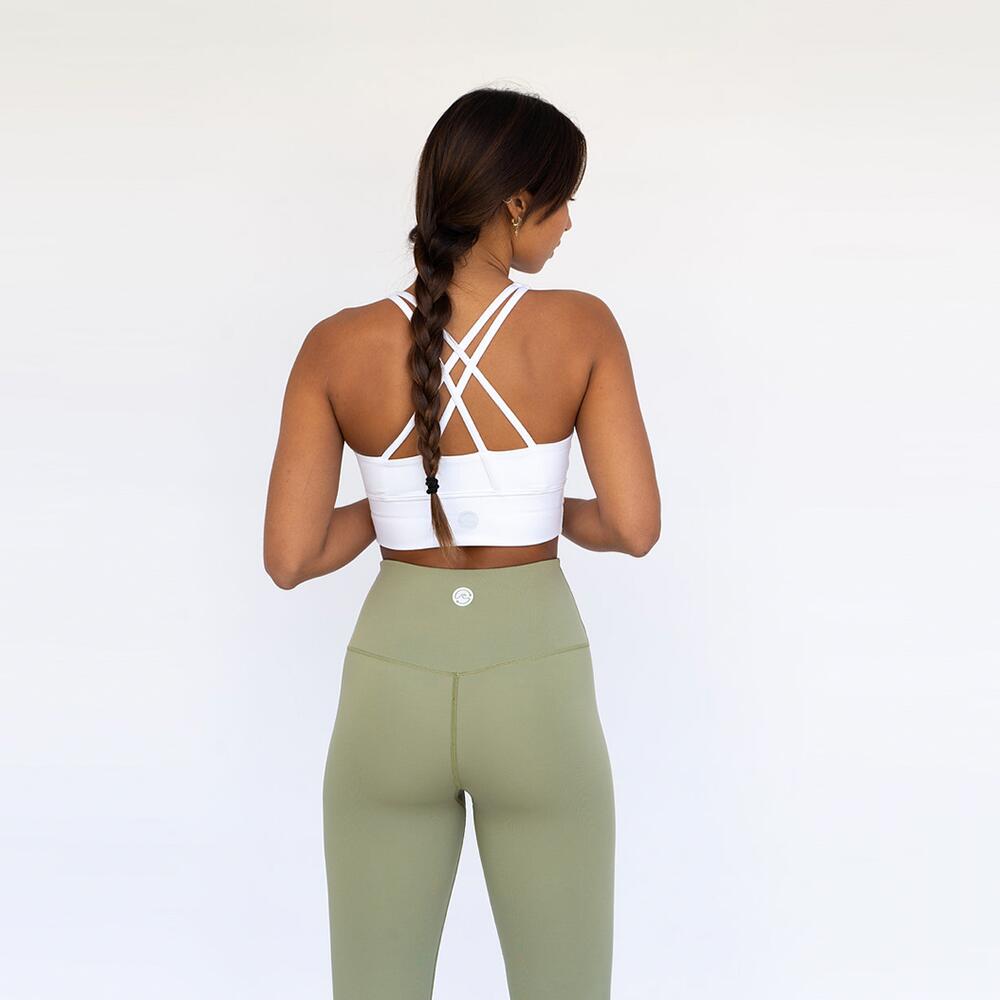 Top deportivo fitness Sostenible poliéster Mujer Fitplanet White blanco 4/4