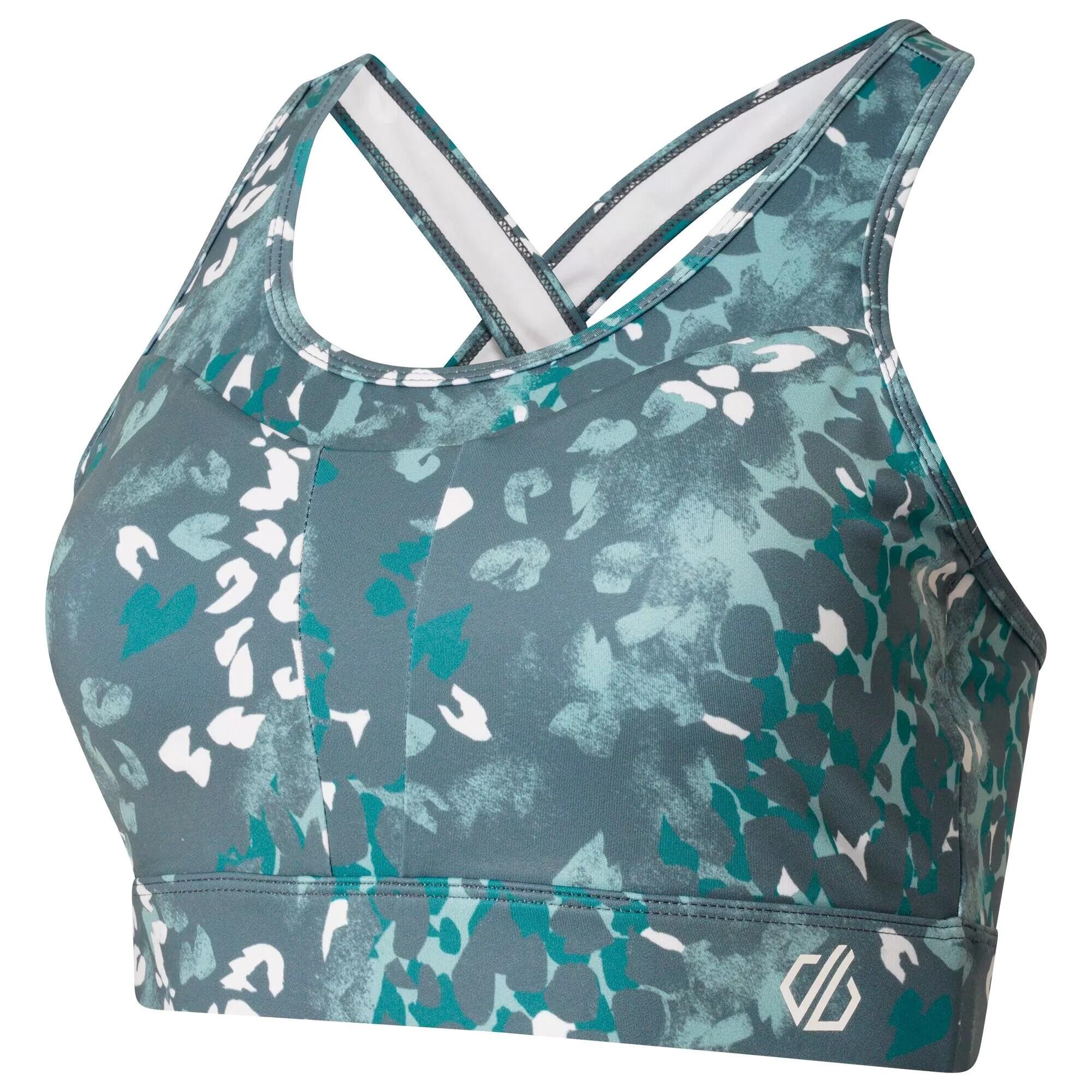 Womens/Ladies Mantra Leaves Sports Bra (Canton Green) 3/4