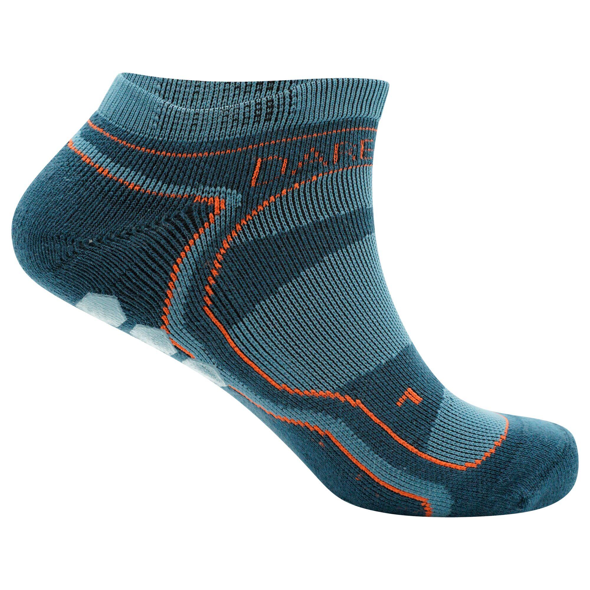 Mens Hex Athleisure Ankle Socks (Orion Grey/Burnt Salmon) 2/4