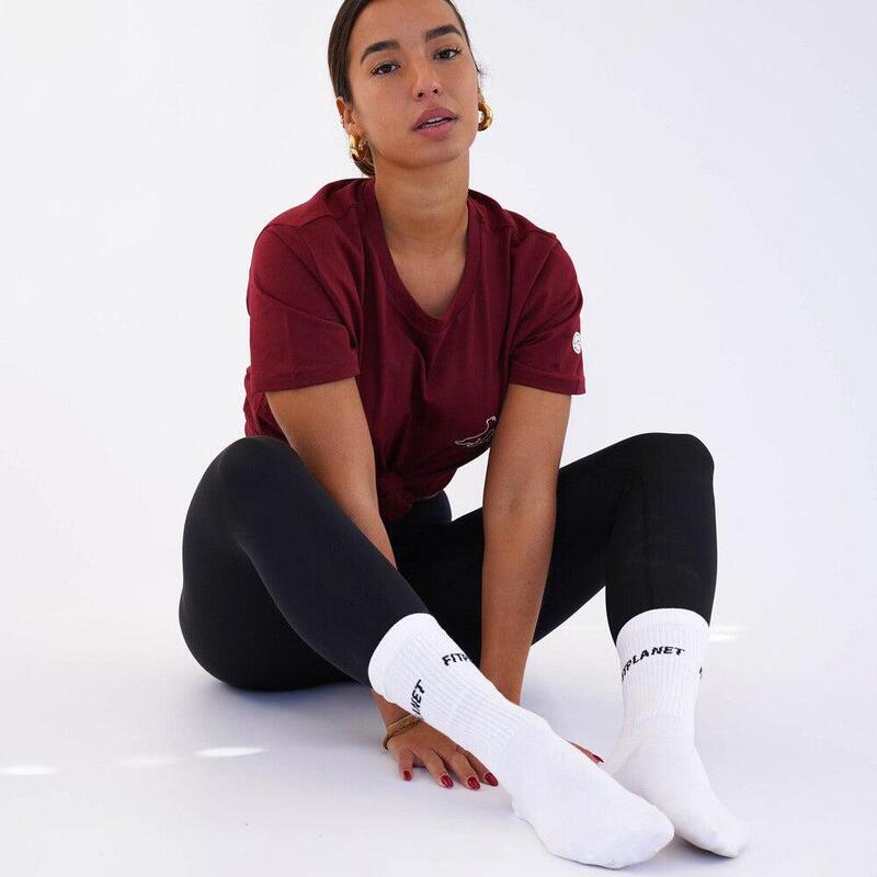 Calcetines atletismo Sostenible algodón Mujer Fitplanet blanco