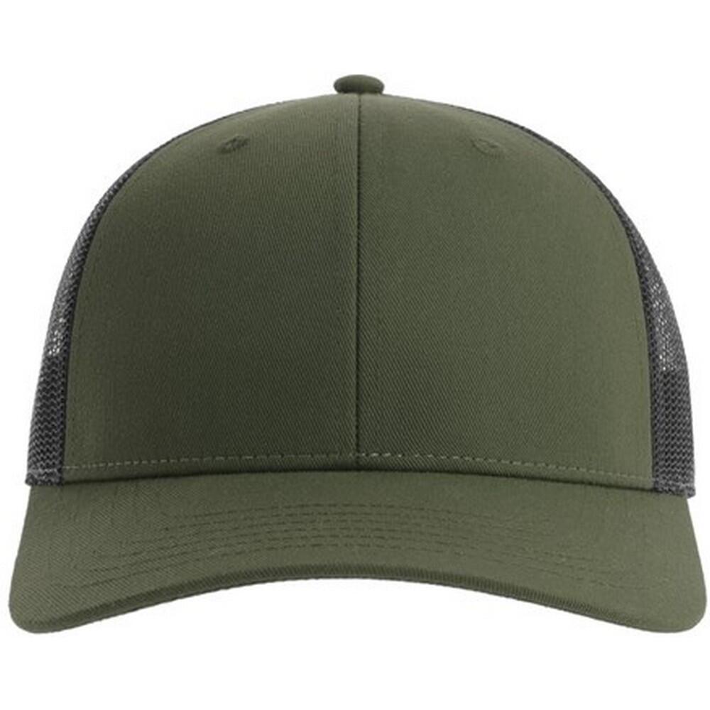 Unisex Adult Bryce 5 Panel Trucker Cap (Olive/Black) 1/3