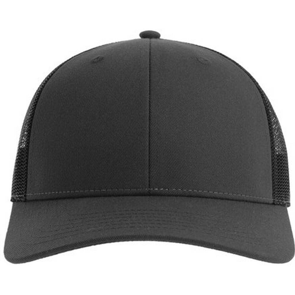 Unisex Adult Bryce 5 Panel Trucker Cap (Dark Grey/Black) 1/3