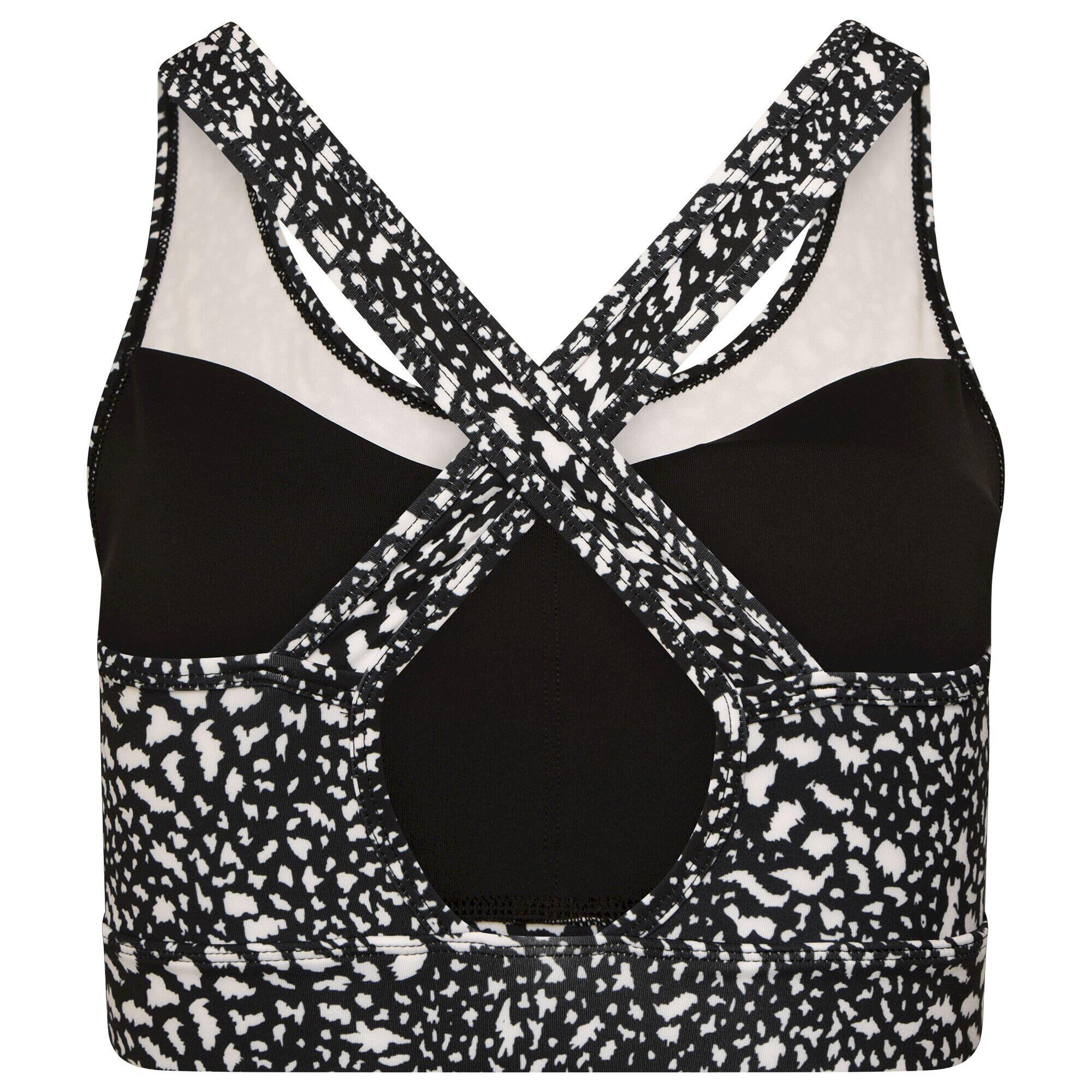 Womens/Ladies Mantra Sports Bra (Black/White Dot) 2/5